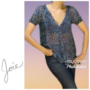 Joie short sleeve silk blouse